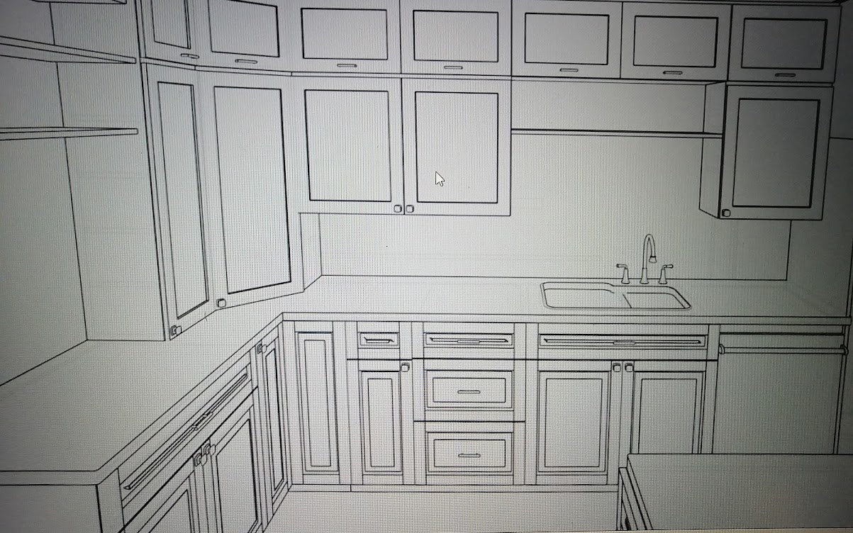 Basic 3D render of custom kitchen - Hint of Honey