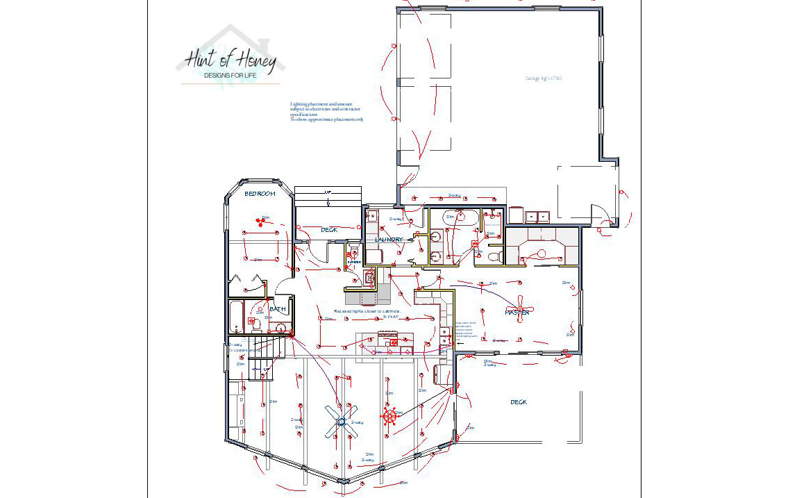 Custom lighting floor plan for designer home - Hint of Honey