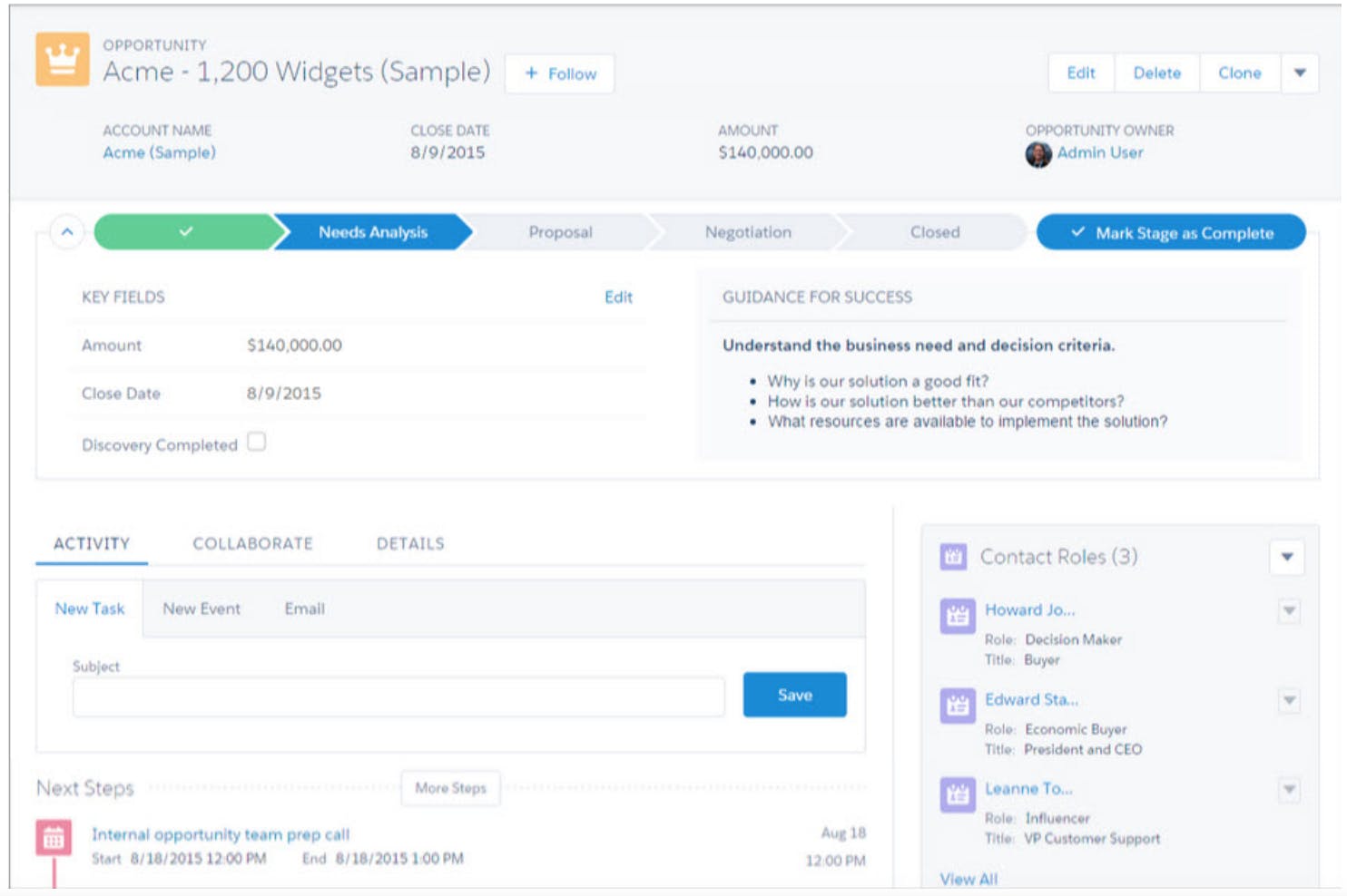 Screenshot of Salesforce platform