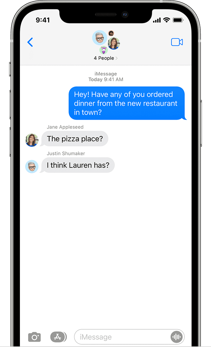 Screenshot of a text message on an iPhone
