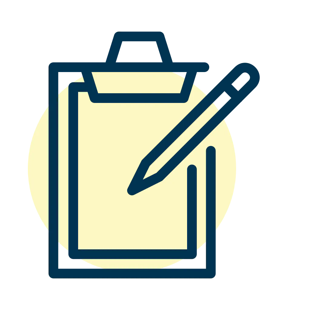 A clipboard with a pencil writing on it