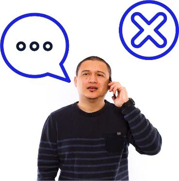 A confused man on the phone.