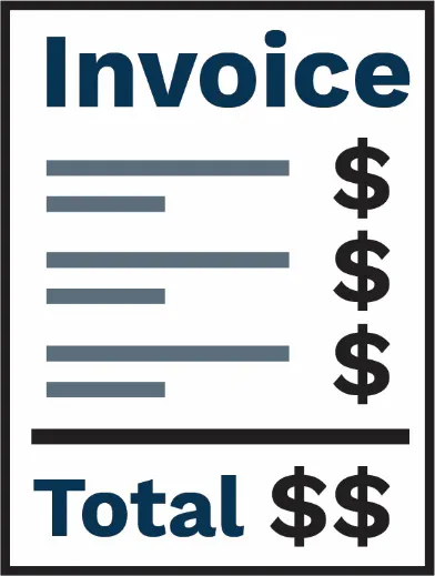 Invoice document icon with dollar signs