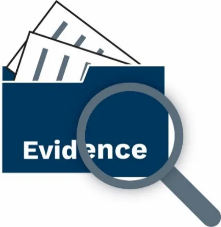 Evidence folder with a magnifying glass