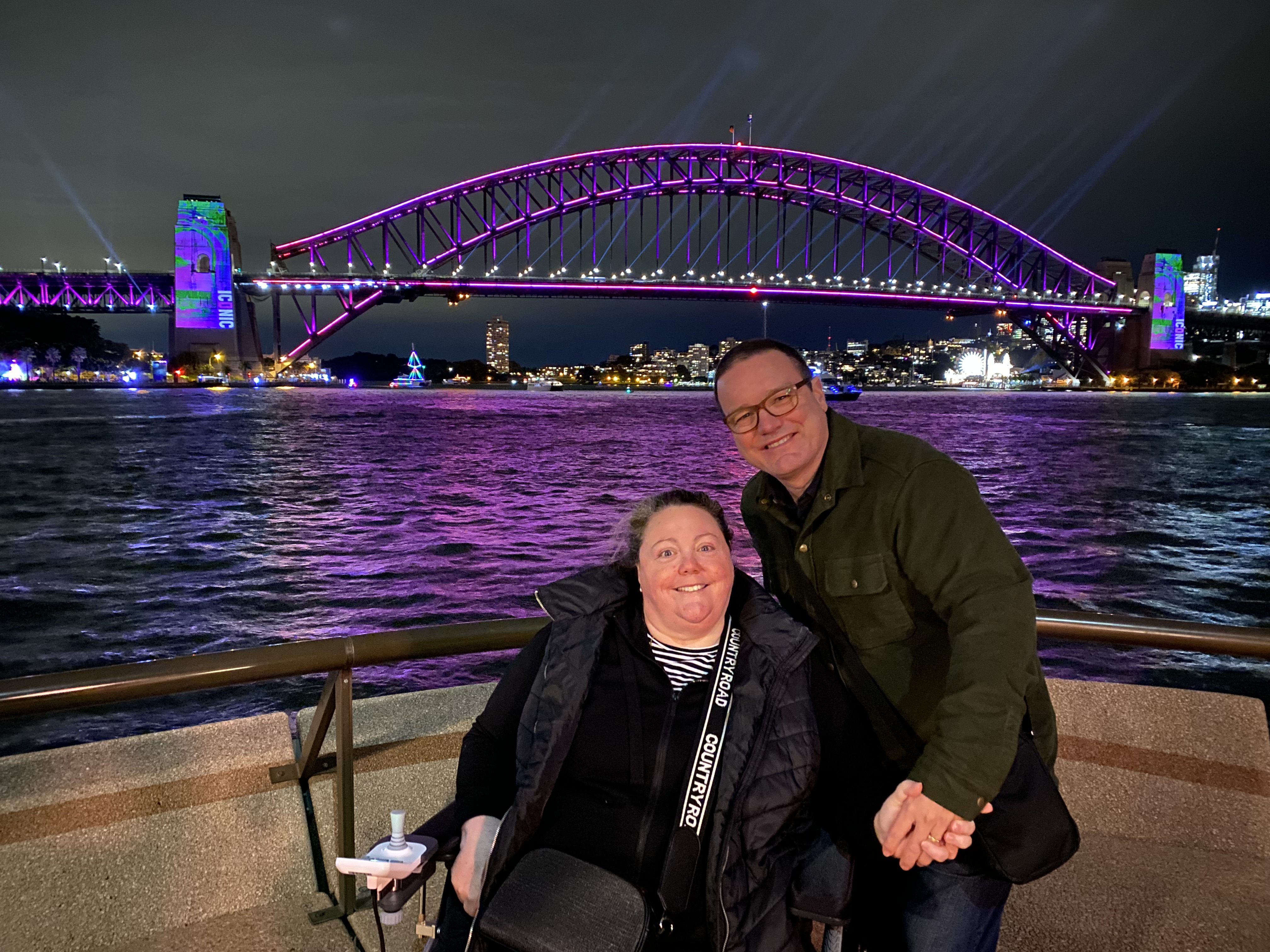 Kate Lindsay and her husband, Ross, attending Vivid in Sydney. 