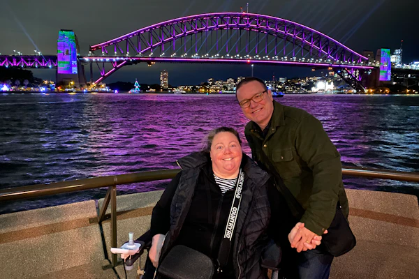 Kate Lindsay and her husband, Ross, attending Vivid in Sydney.