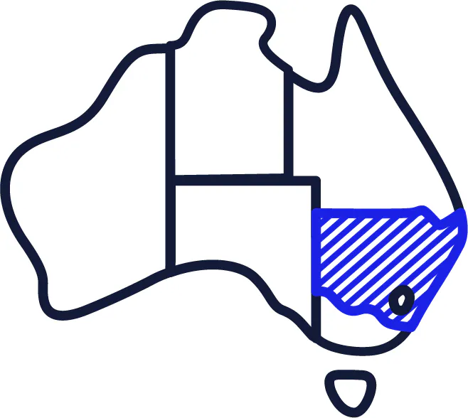 A map of Australia with NSW highlighted.