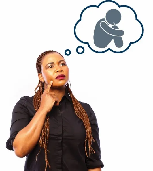 A woman thinking about neglect