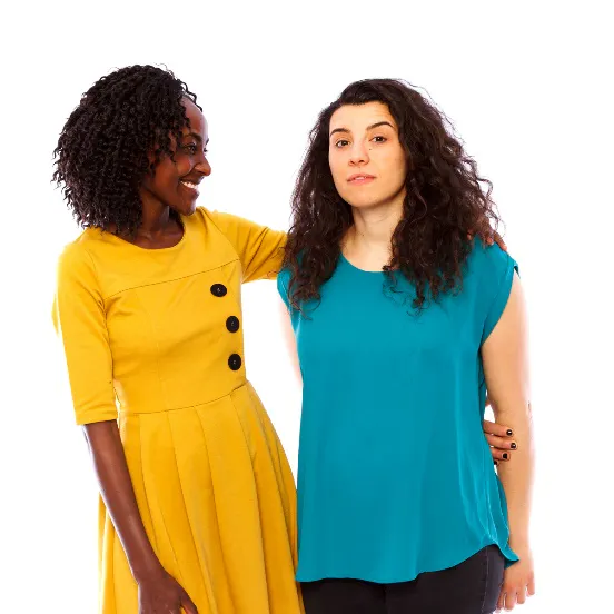 2 women standing together