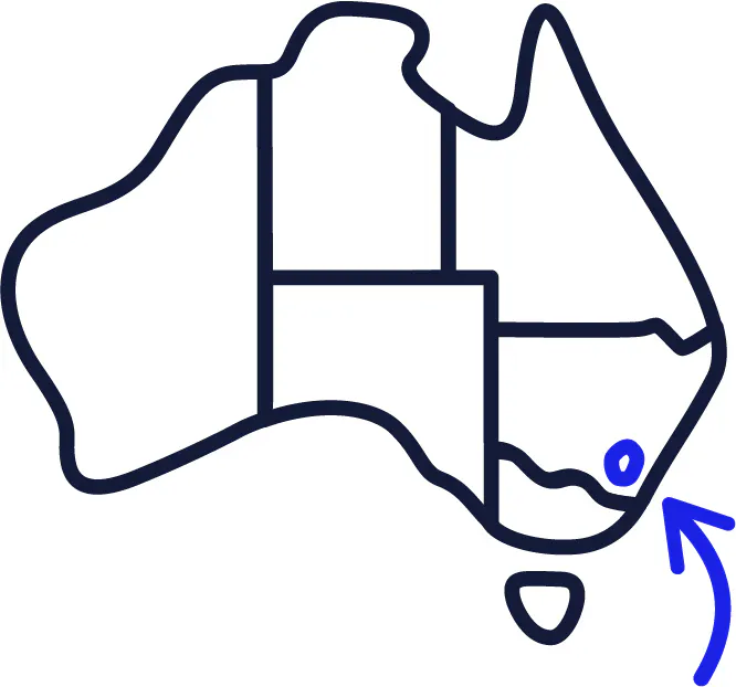A map of Australia with ACT highlighted.