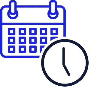 A calendar and a clock.