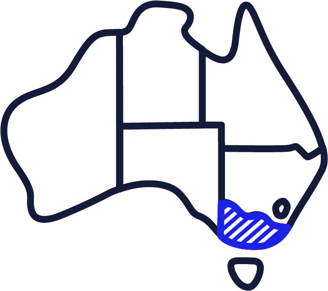 A map of Australia with Victoria highlighted.