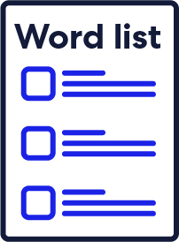Word list icon.