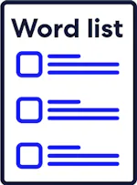 Word list icon.
