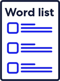 Word list icon.