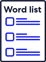 Word list icon.