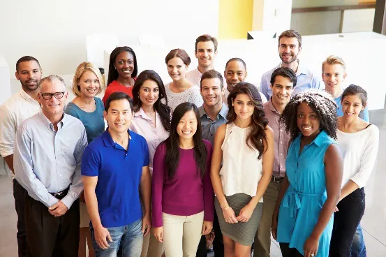 A large group of people standing together