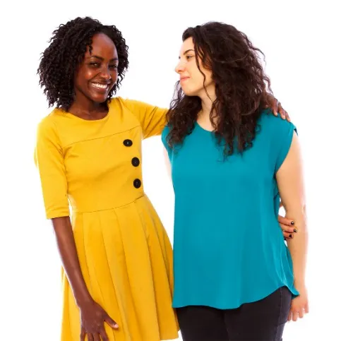 2 women standing together