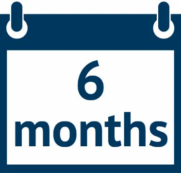 Calendar icon with six months on it