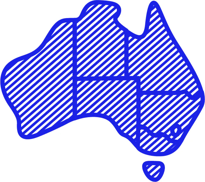A map of Australia all highlighted.