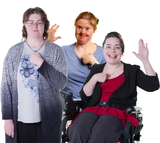 3 Hireup users pointing to themselves.