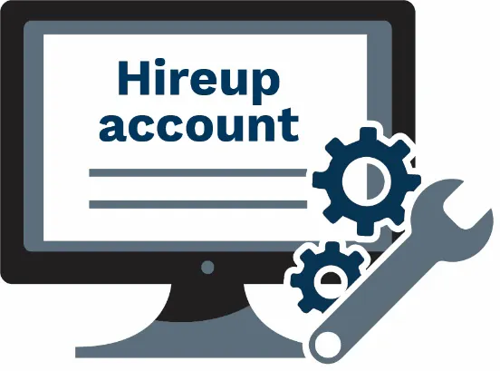 A Hireup account on a computer screen with icons for fixing something