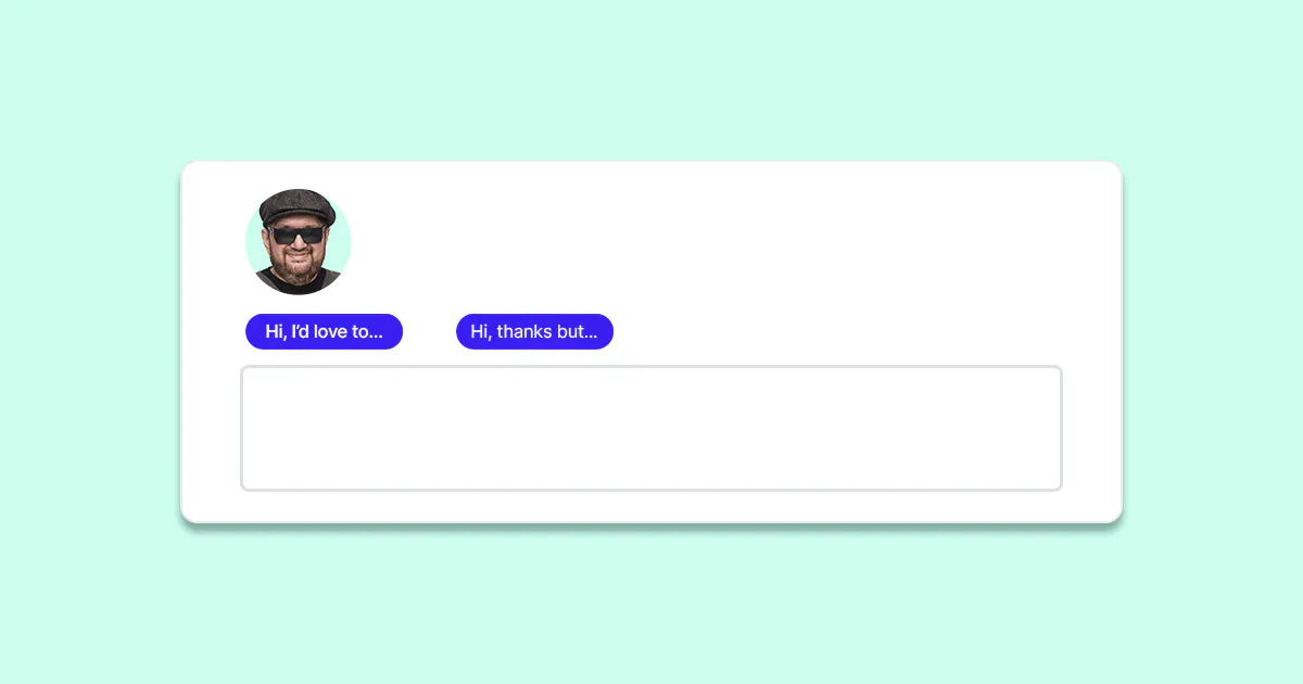 Example of a conversation starter on the Hireup messaging system