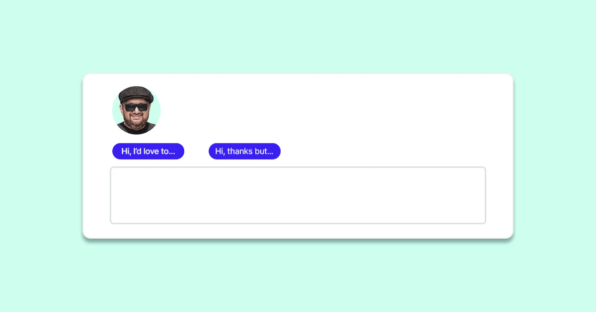 Example of a conversation starter on the Hireup messaging system
