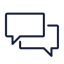 An icon of two speech bubbles