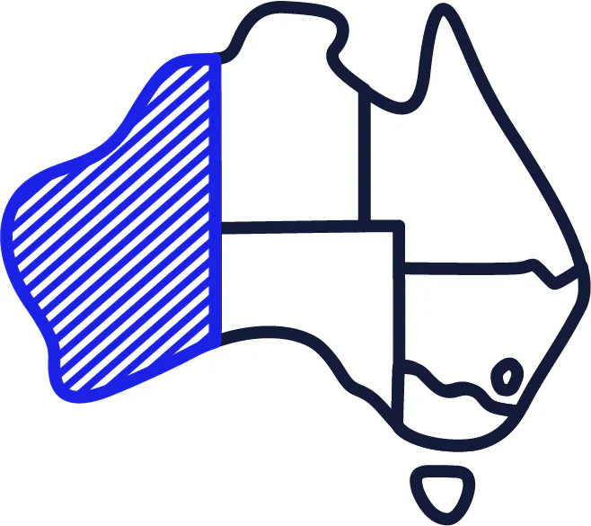 A map of Australia with WA highlighted.