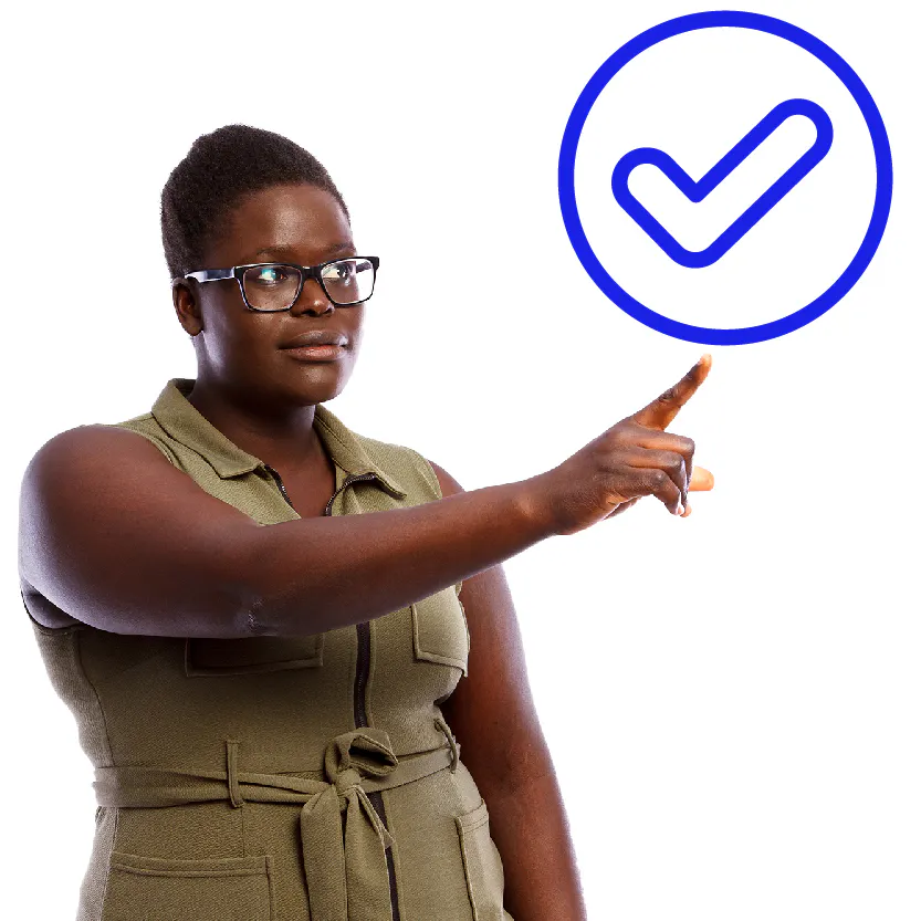 A person pointing to a tick.