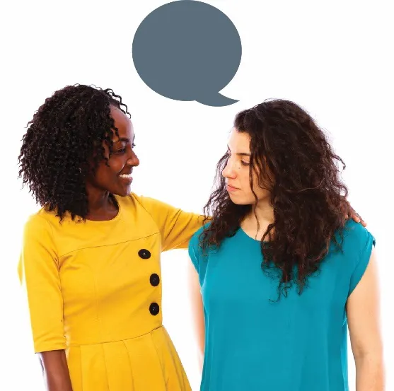 A woman talking to another woman
