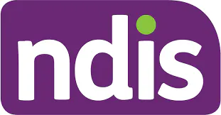 The NDIS logo - white letters on a purple background