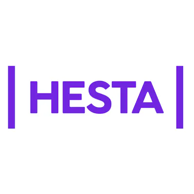 Purple Hesta logo.