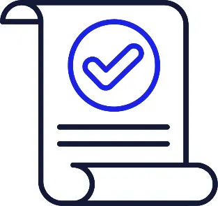 A document with a tick on it.