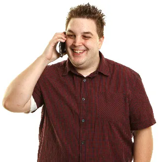Someone using a phone.