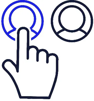 2 support workers. A hand is pointing at one of them.