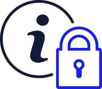 An information icon and a locked padlock.