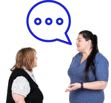 2 people having a conversation