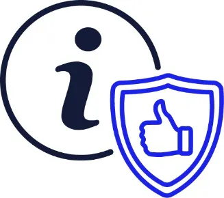 An information icon and a safety icon.