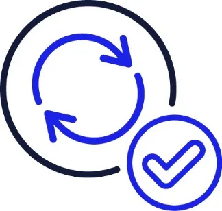 A change icon and a tick.