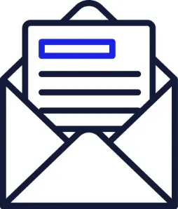 An envelope with a document in it.
