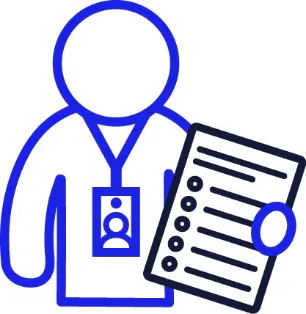 A support coordinator holding a plan document.