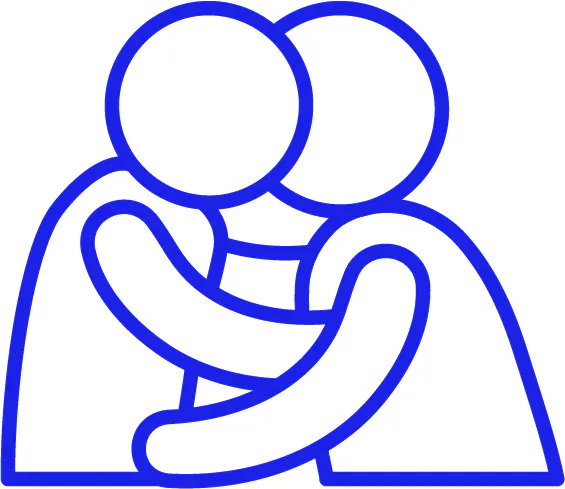  2 people holding each other and kissing. 