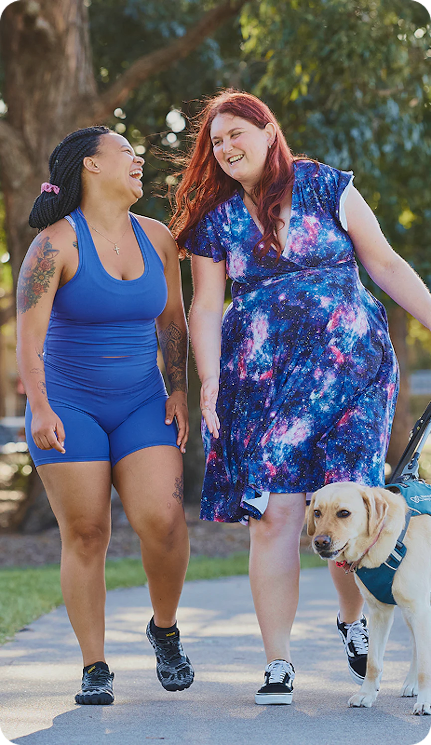 Hireup client Kirsten and support worker Paulla enjoying a day in the park.