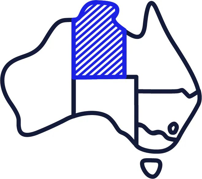A map of Australia with NT highlighted.