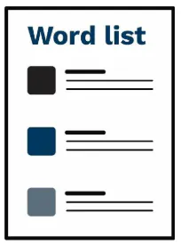 A document with the title 'Word List'