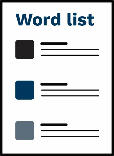Word list icon