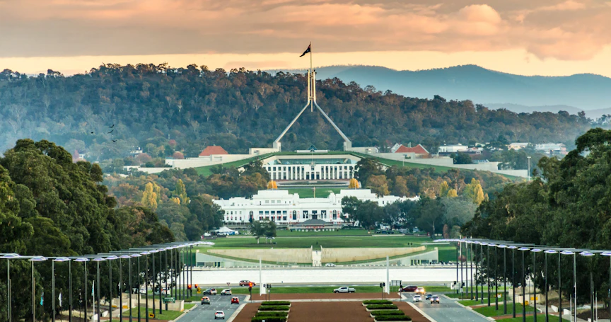 Parliament house in Canberra, Australian Capital Territory.