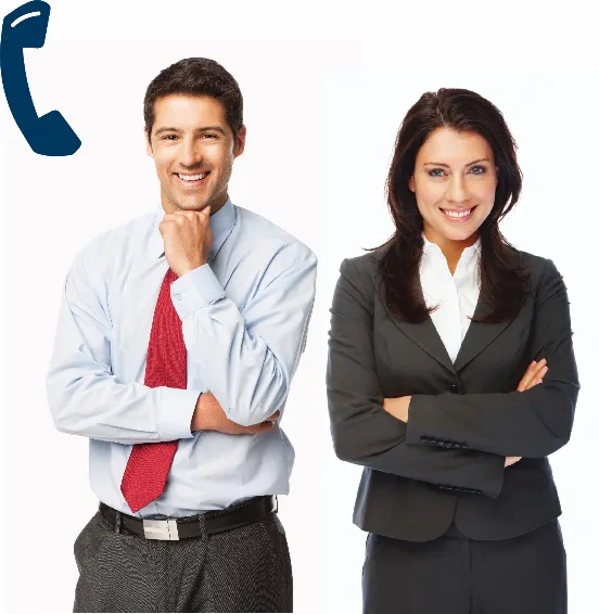 2 business people with a phone icon